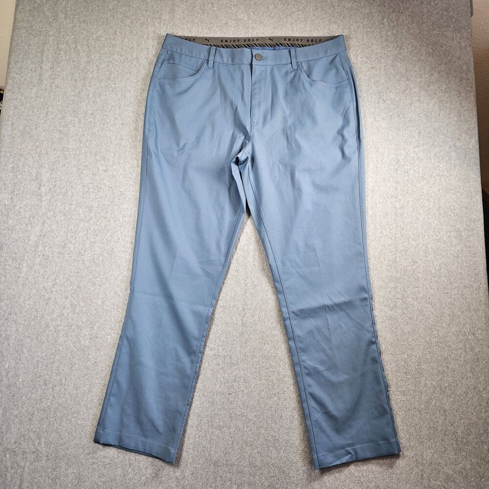 Puma Men's Golf Pants Performance Chino Blue 36x30 Stretch Lightweight